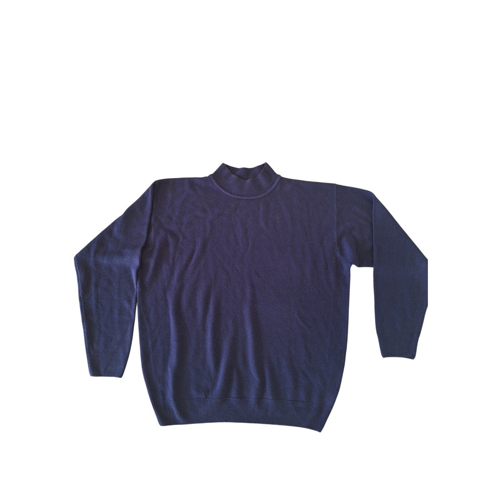 Tina Best Quality Scotland 100% Pure Cashmere Mens Pullover Sweater Blue Vintg L